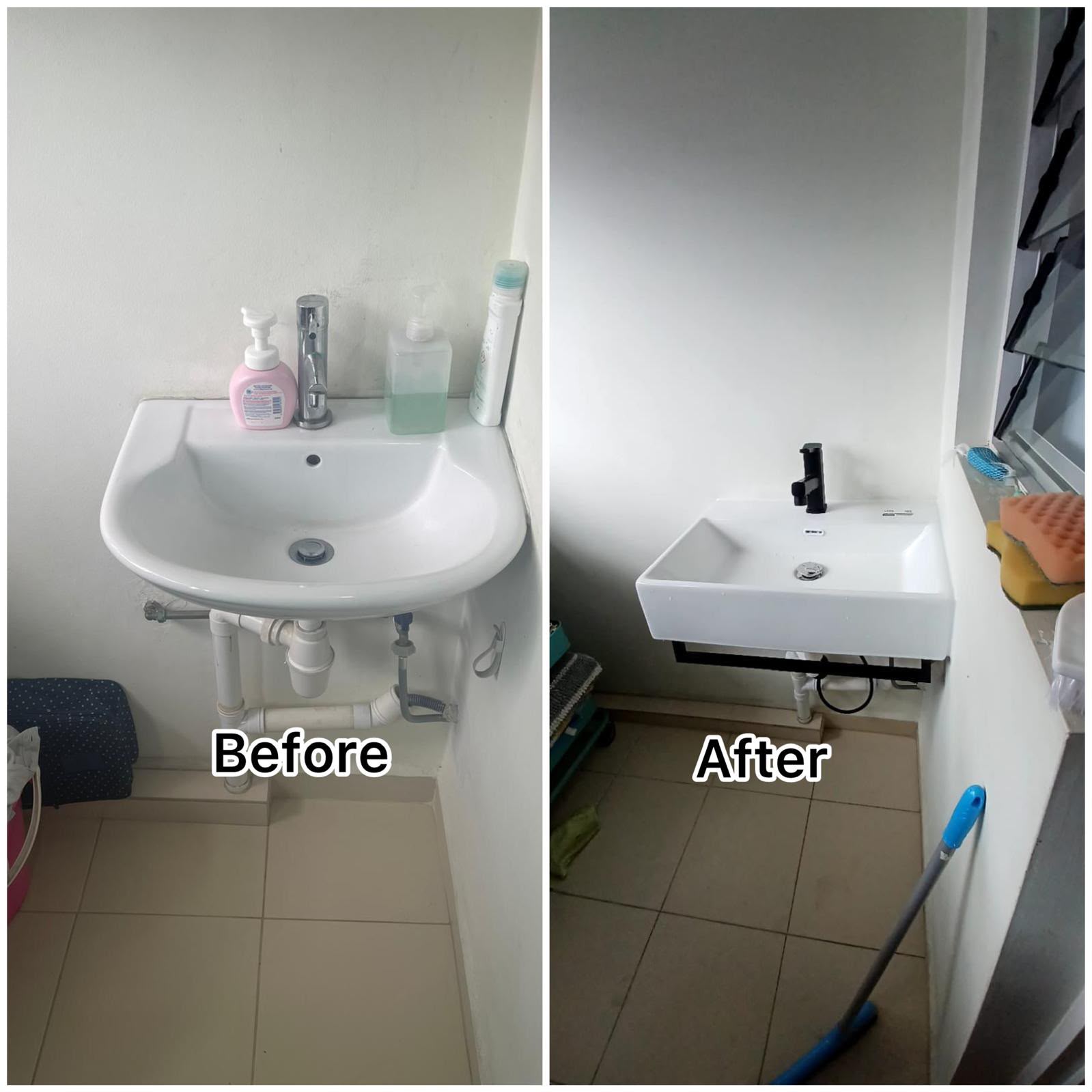 Upgrade Your Bathroom: Modern Wall-Hung Square Basin Installation in Singapore